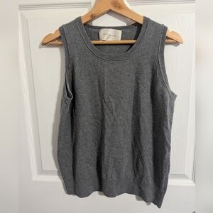 Brochu Walker Cashmere Sweater Gray Vest Sleeveless Pullover Womens Top Medium